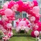 65pcs Hot Pink Balloons 12 Inch Magenta Confetti Balloon for Valentine's Day Girls Theme Birthday Party Decorations Baby Shower Bridal Shower